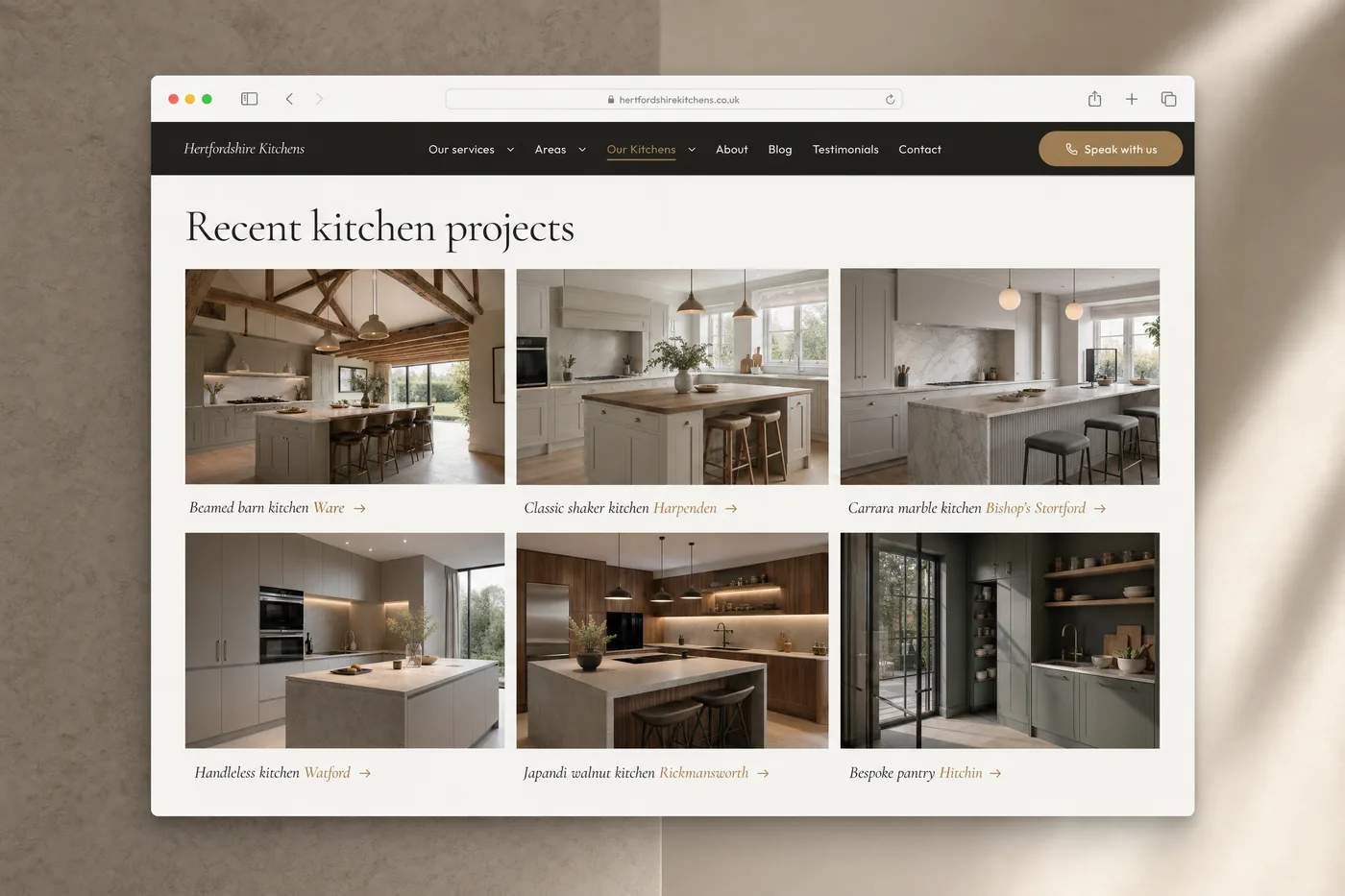 Recent kitchen projects gallery on the Hertfordshire Kitchens site